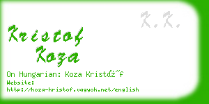 kristof koza business card